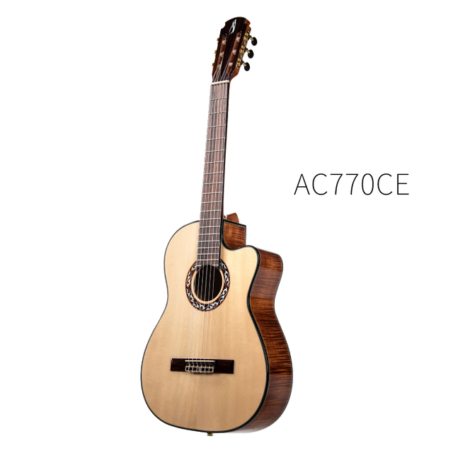 Avila AC-770CE Classical Guitar with Pickup :The Classic electroacoustic classical guitar is suitable for practice and music concerts, spruce top
