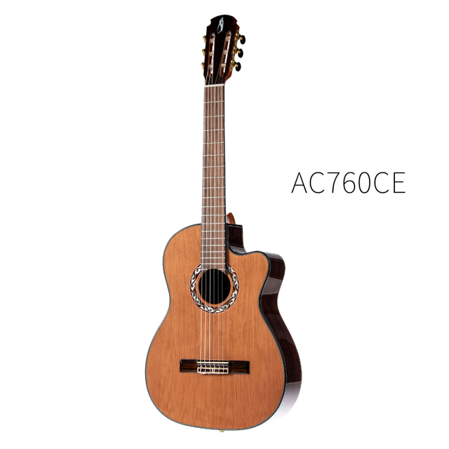 Avila AC-760CE Classical Guitar with Pickup:The Classic electroacoustic classical guitar is suitable for practice and music concerts, cedar top
