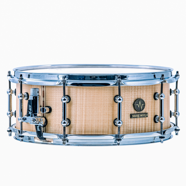 Rain Series FMP-1 : 1455 Flame maple that is made by technology of steam heat bending Satin natural,Sound World Snare Drum