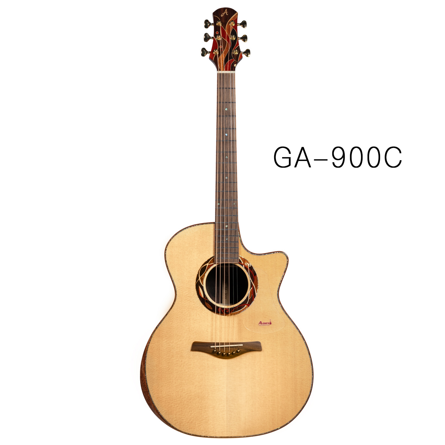 GA-900C Solid Spruce and Rosewood Acoustic Guitar – Ideal for Advanced Players, Brilliant Sound from the First Strum