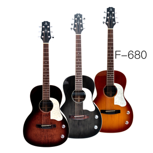 AOSEN F-680:Mahogany top solid acoustic guitar, Black/Purple/BR,