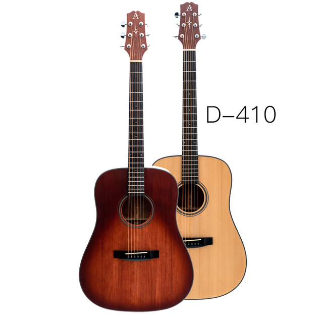 AOSEN D-410: Beginner's acoustic guitar 41 inch, play with more expressive force，Color: SN/BR
