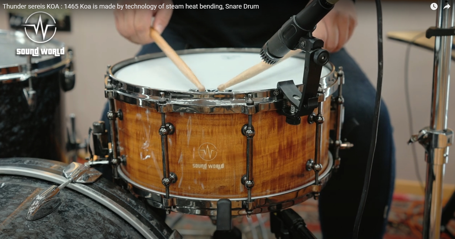 Thunder sereis KOA : 1465 Koa is made by technology of steam heat bending, Snare Drum