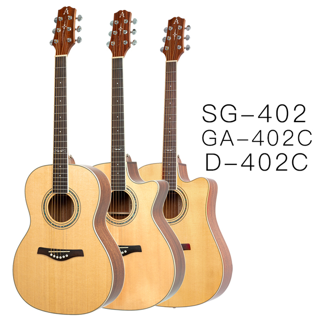 AOSEN SG-402/GA-402C/D-402C:Acoustic guitar for beginners and easy to lear. high-quality double solid spruce