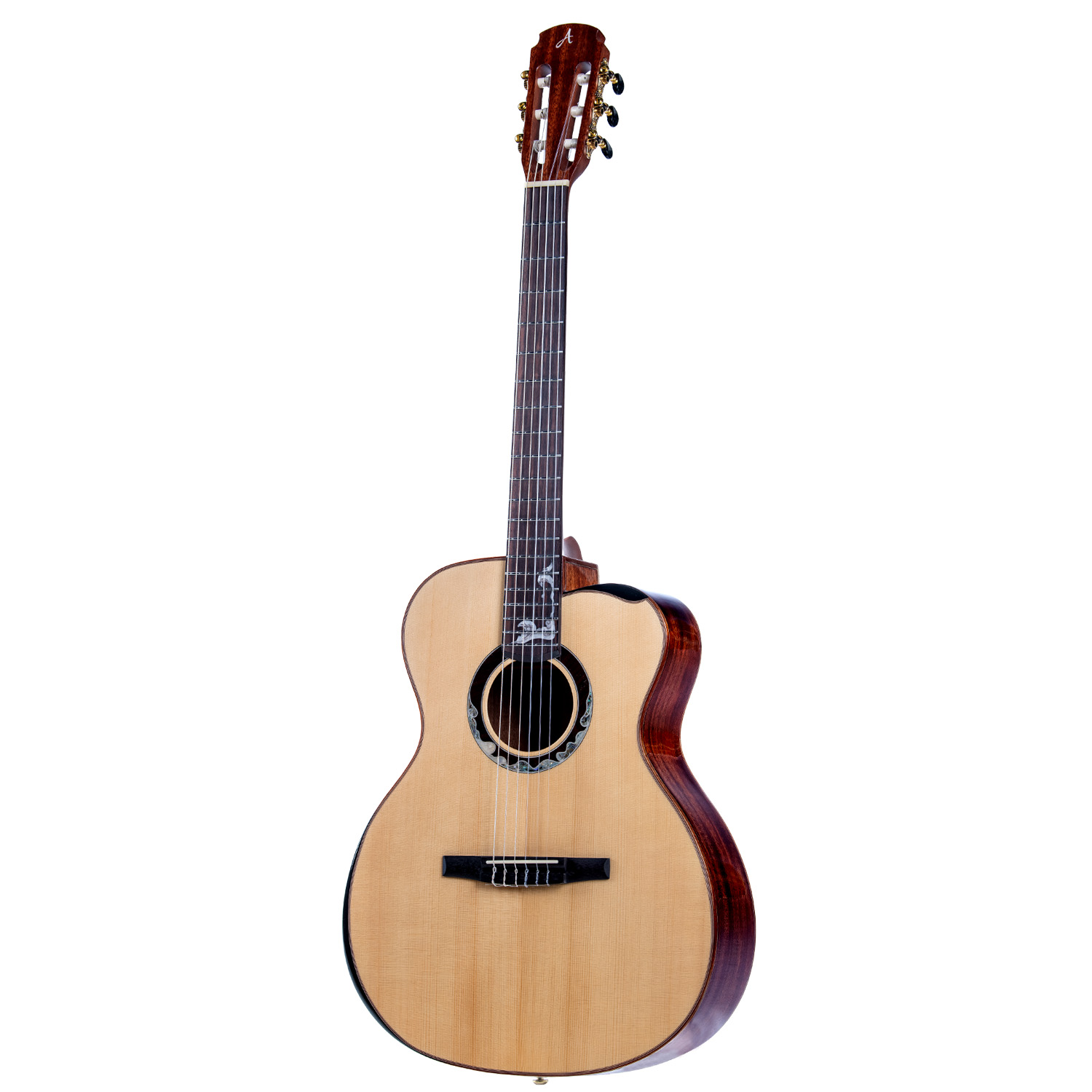 AOSEN OM-700 Crossover Acoustic Guitar, 40 Inch OM Body, Solid Spruce Top, Mahogany Laminate Back & Sides, Folk Guitar for Beginner & Intermediate Players