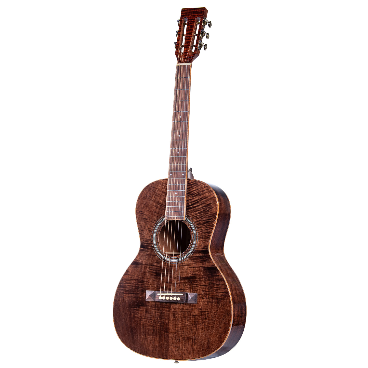 AOSEN OO-803 Vintage Acoustic Guitar, Solid Tiger Stripe Mahogany Top, OO Concert Body, 38 Inch Folk Guitar for Beginner & Intermediate Players