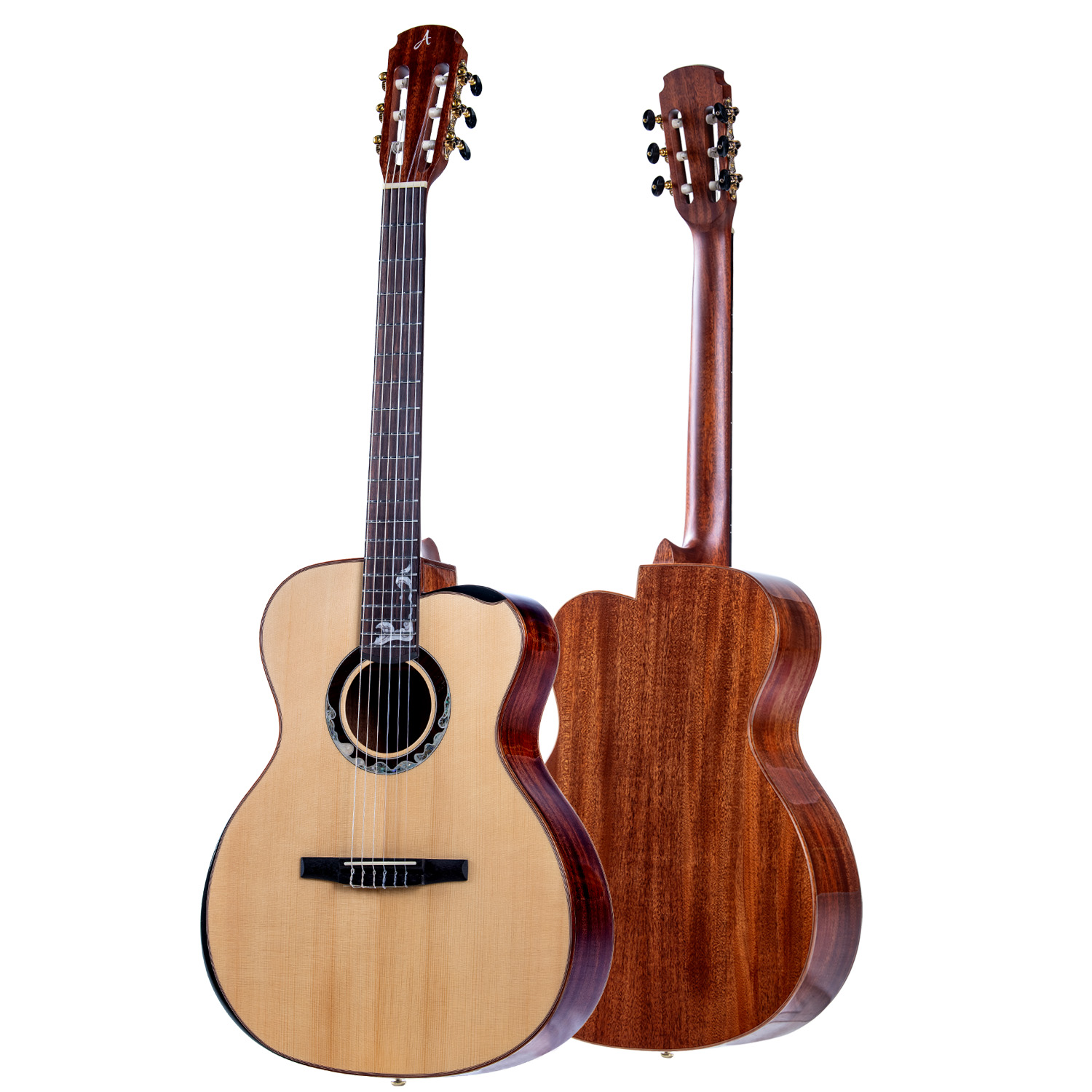 AOSEN OM-700 Crossover Acoustic Guitar, 40 Inch OM Body, Solid Spruce Top, Mahogany Laminate Back & Sides, Folk Guitar for Beginner & Intermediate Players